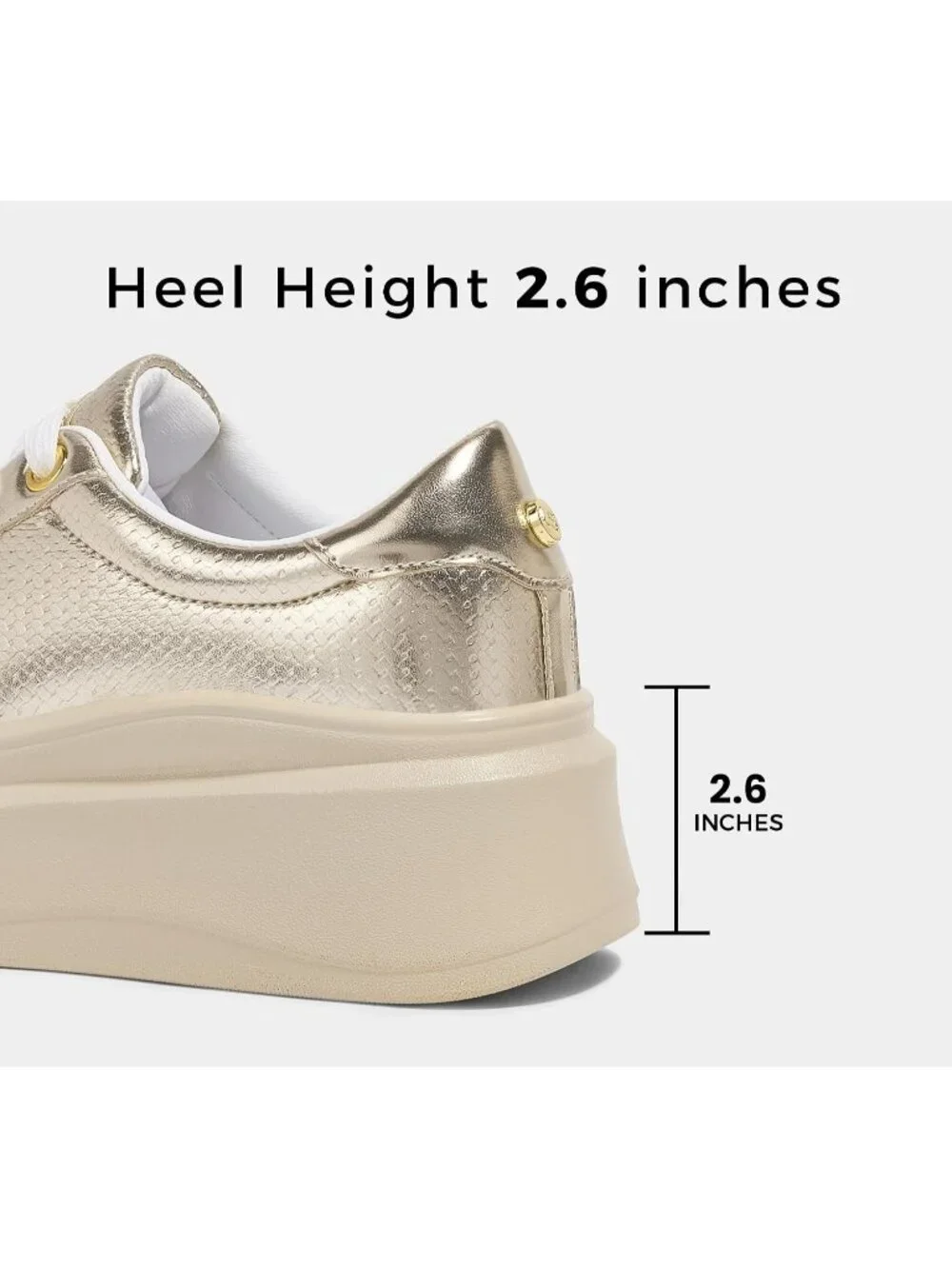 🆕Women's Gold Platform Fashion Sneakers Classic Low Top Thick Sole Casual